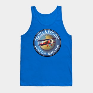 Travel explore London England logo Tank Top